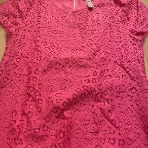 J crew bright pink lace blouse